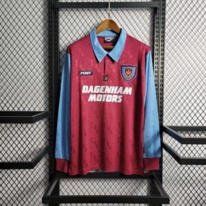 1995-1997 Retro Long sleeve West Ham United Home Football Shirt 1:1 Thai Quality