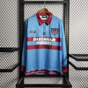 1995-1996 Retro Long sleeve West Ham United Away Football Shirt 1:1 Thai Quality