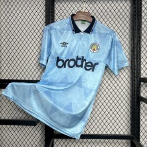1989-1991 Retro Manchester City Home Football Shirt 1:1 Thai Quality