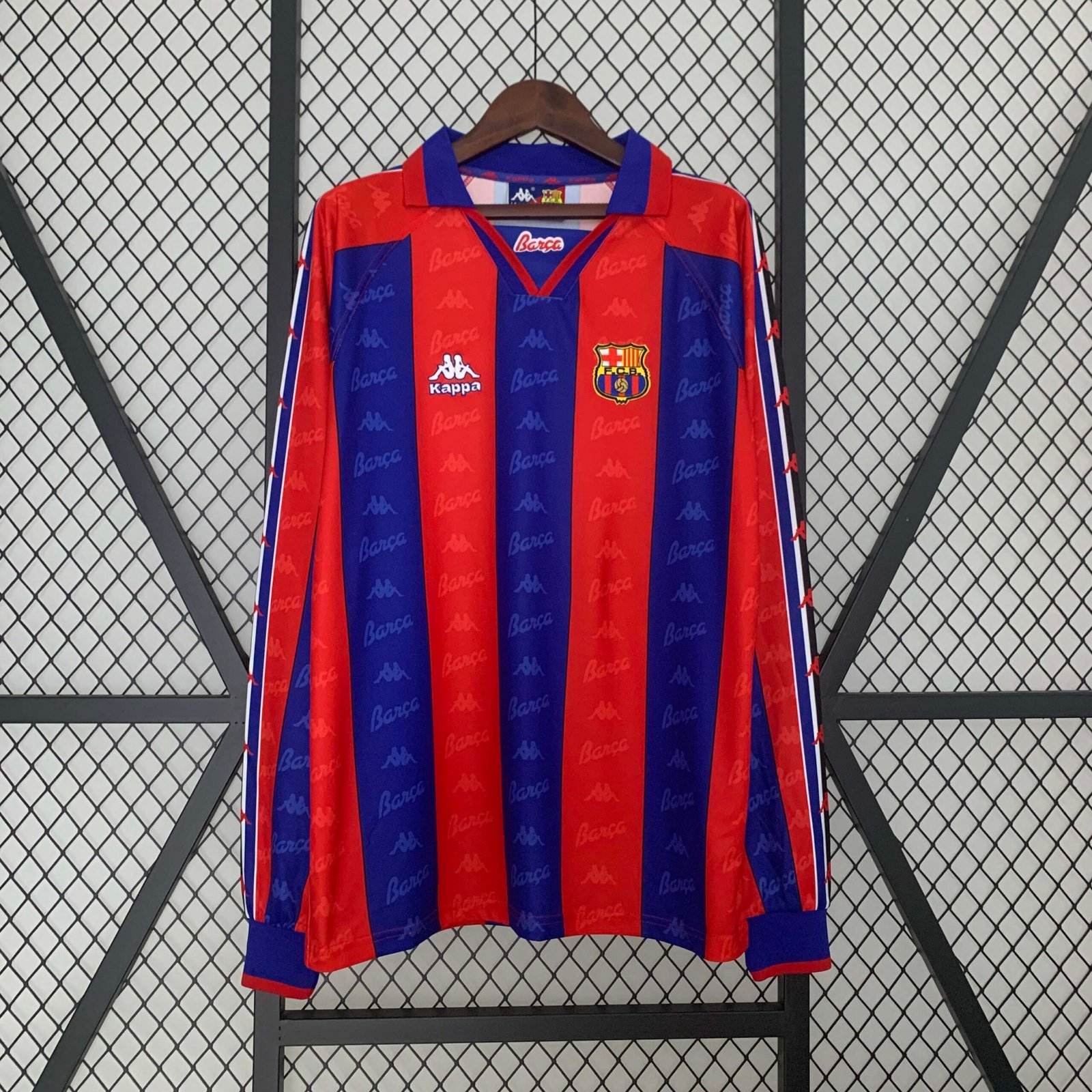35c7595e84ce5b7fc3325056a9728339 1995-1997 Retro Long Sleeve Barcelona Home Football Shirt 1:1 Thai Quality