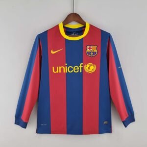 2010-2011 Retro Long Sleeve Barcelona Home Football Shirt 1:1 Thai Quality