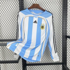 2006 Retro Long Sleeve Argentina Home Football Shirt 1:1 Thai Quality