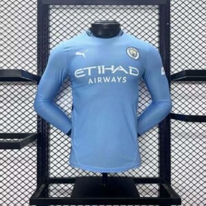 2024-2025 Long Sleeve Player Version Manchester City Home Football Shirt 1:1 Thai Quality