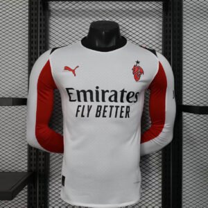 2025-2026 Long Sleeve Player Version AC Milan Away Football Shirt 1:1 Thai Quality