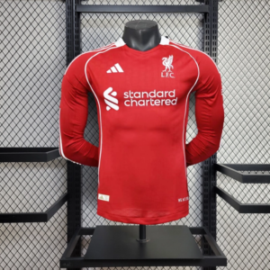 2025-2026 Long Sleeve Player Version Liverpool FC Home Football Shirt 1:1 Thai Quality