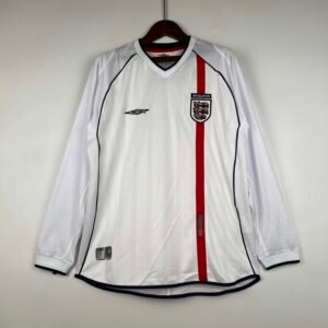 2002 Retro  Long sleeve England Home Football Shirt 1:1 Thai Quality