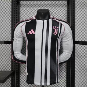 2025-2026 Long Sleeve Player Version Juventus FC Home Football Shirt 1:1 Thai Quality