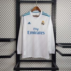 2017-2018 Retro Long Sleeve Real Madrid Home Football Shirt 1:1 Thai Quality