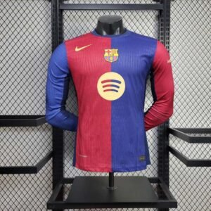 2024-2025 Player Version Barcelona Home Long Sleeve Football Shirt 1:1 Thai Quality